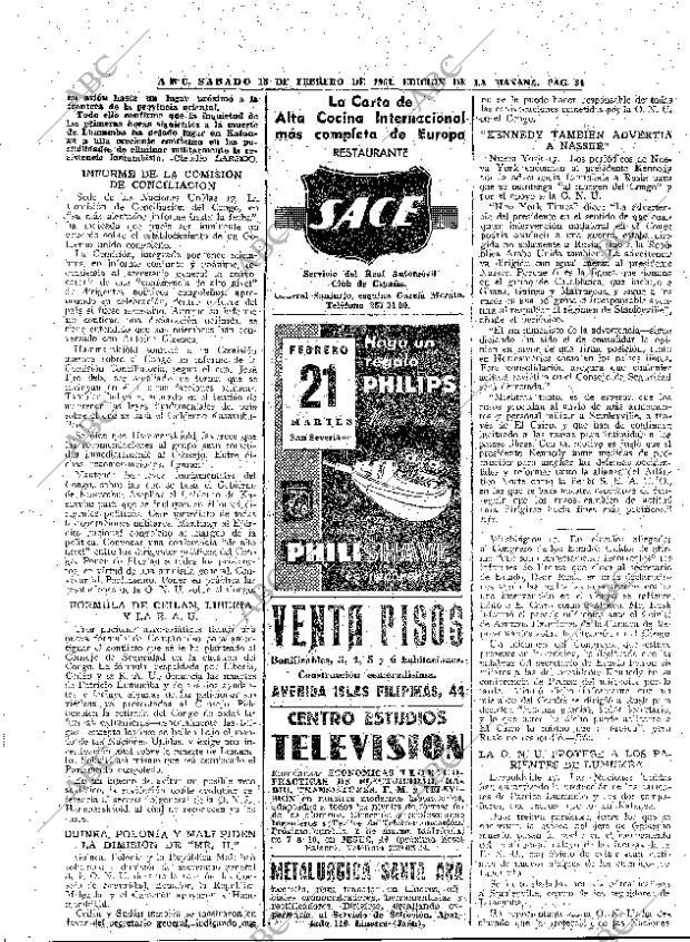 ABC MADRID 18-02-1961 página 34