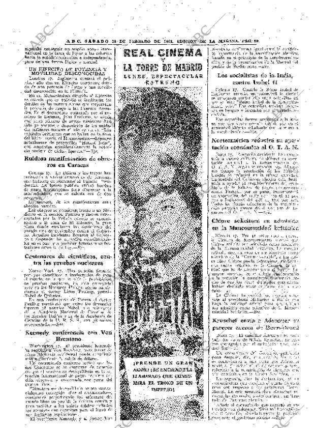 ABC MADRID 18-02-1961 página 38
