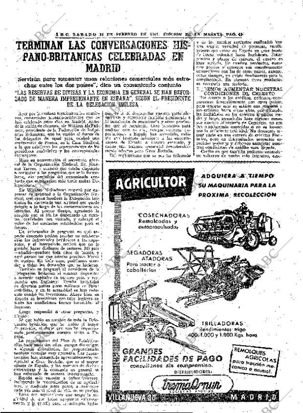 ABC MADRID 18-02-1961 página 41