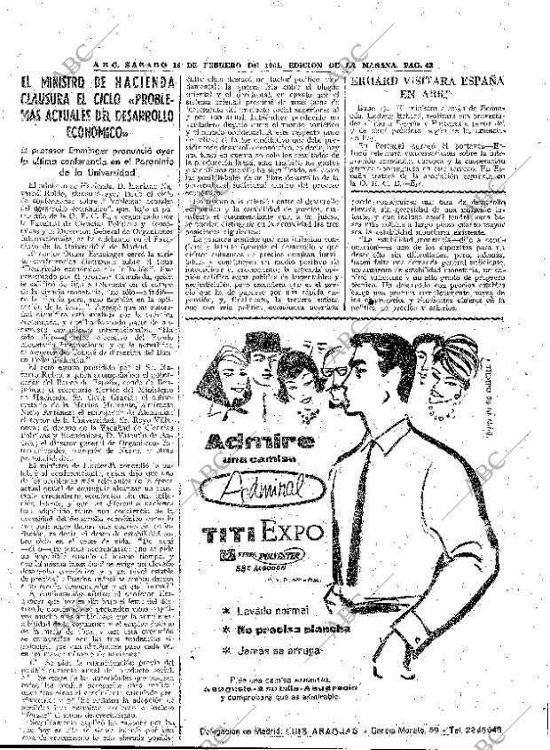 ABC MADRID 18-02-1961 página 43