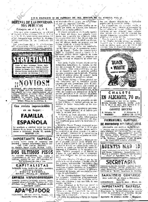 ABC MADRID 18-02-1961 página 44