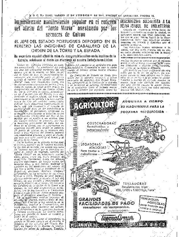 ABC SEVILLA 18-02-1961 página 21