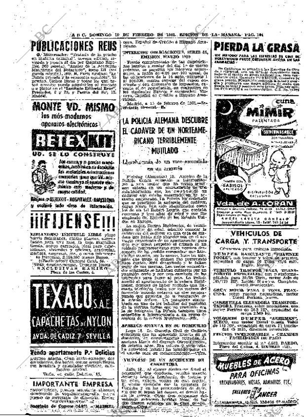 ABC MADRID 19-02-1961 página 104