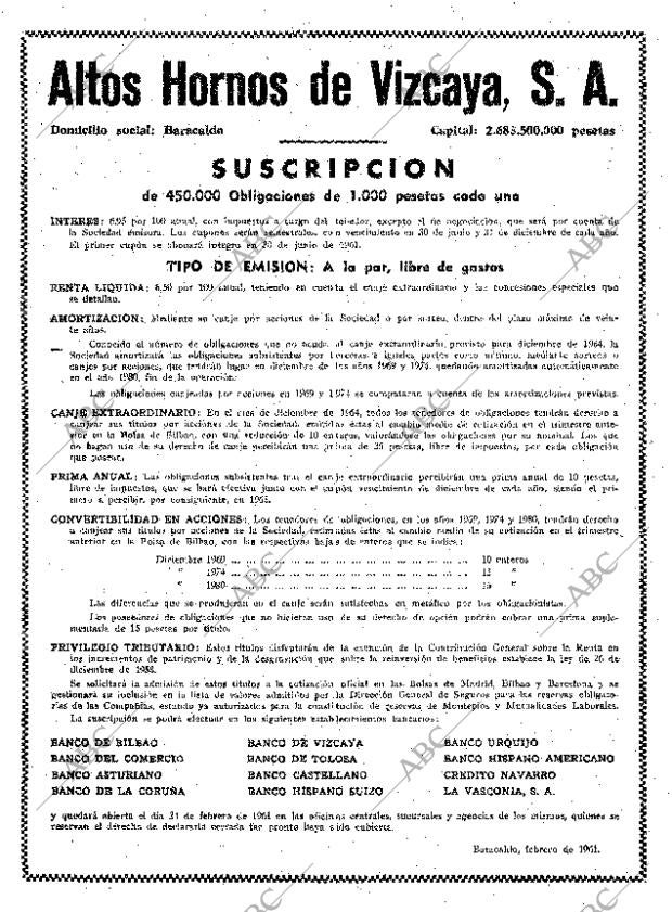 ABC MADRID 19-02-1961 página 38