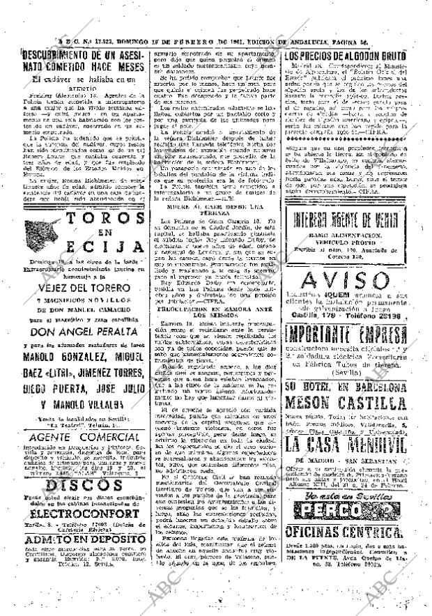 ABC SEVILLA 19-02-1961 página 56