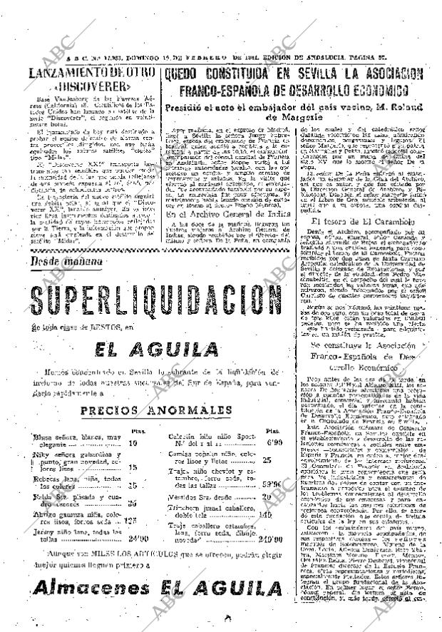 ABC SEVILLA 19-02-1961 página 57