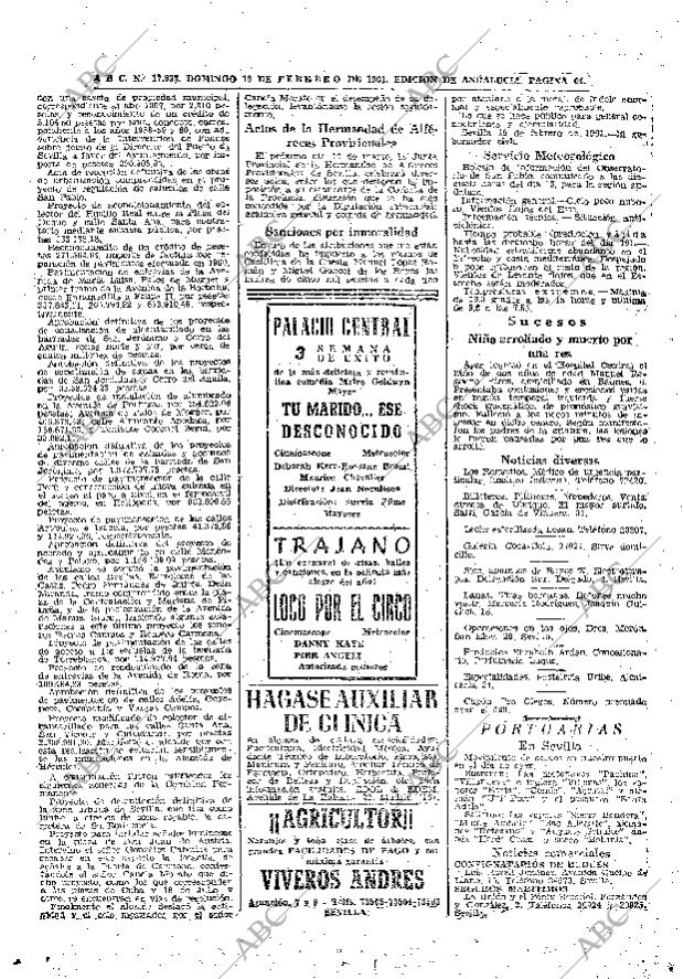 ABC SEVILLA 19-02-1961 página 64