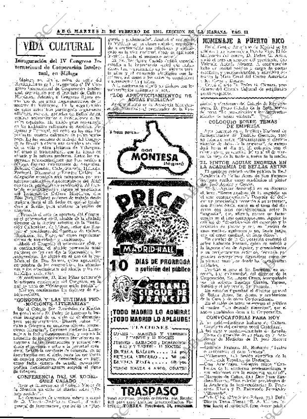 ABC MADRID 21-02-1961 página 61