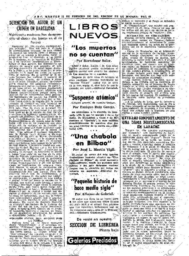 ABC MADRID 21-02-1961 página 65