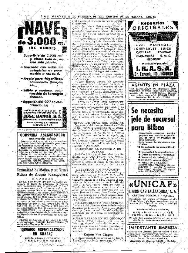 ABC MADRID 21-02-1961 página 68