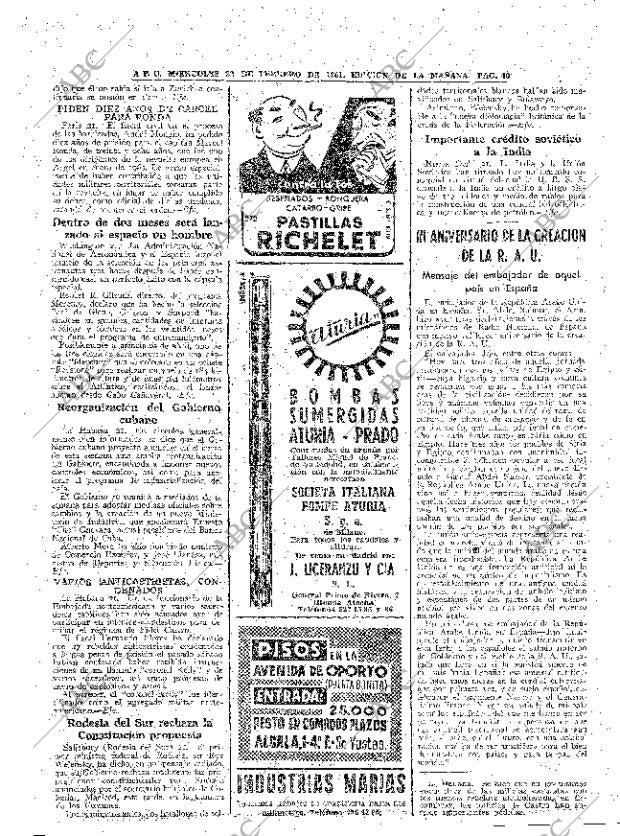 ABC MADRID 22-02-1961 página 40