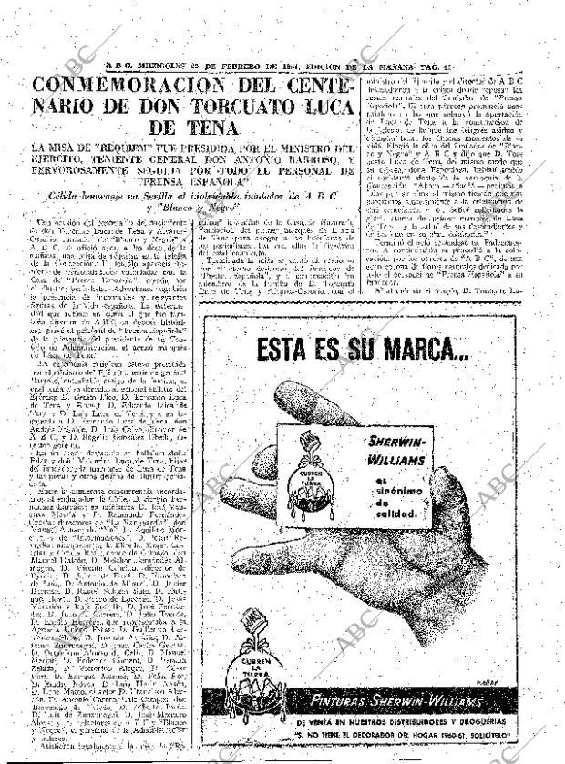 ABC MADRID 22-02-1961 página 41