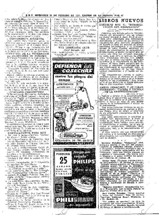 ABC MADRID 22-02-1961 página 47