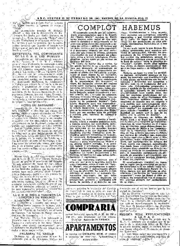 ABC MADRID 23-02-1961 página 25