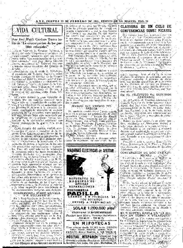 ABC MADRID 23-02-1961 página 33