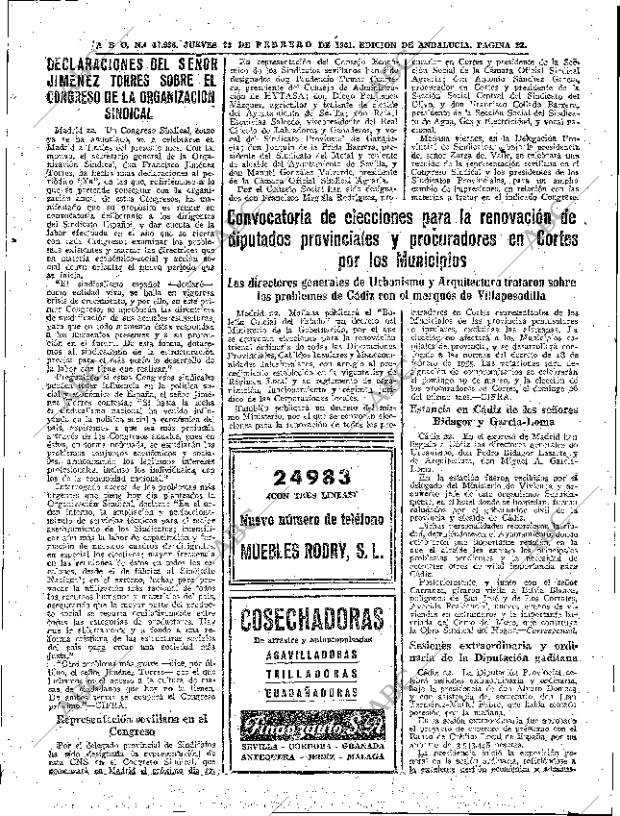 ABC SEVILLA 23-02-1961 página 23