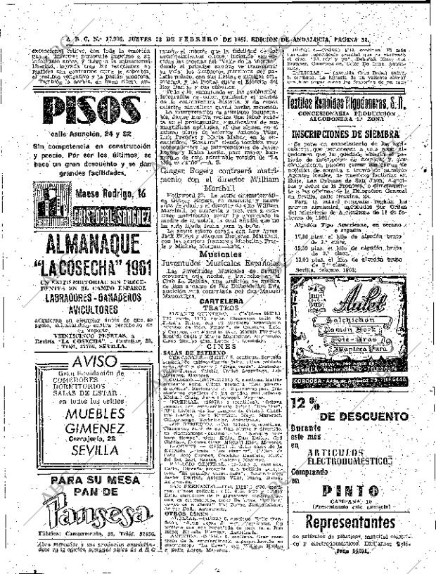 ABC SEVILLA 23-02-1961 página 32