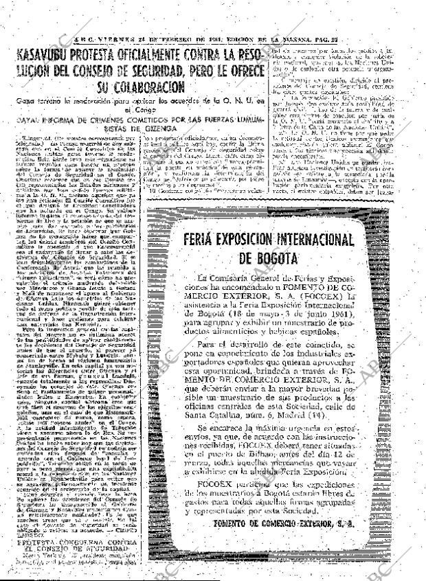 ABC MADRID 24-02-1961 página 27