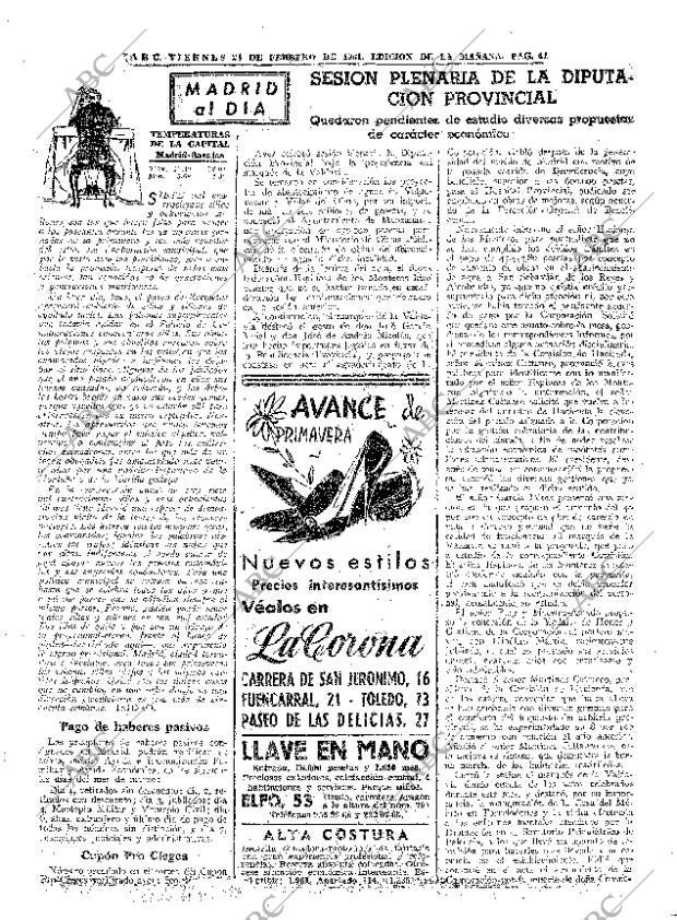 ABC MADRID 24-02-1961 página 41