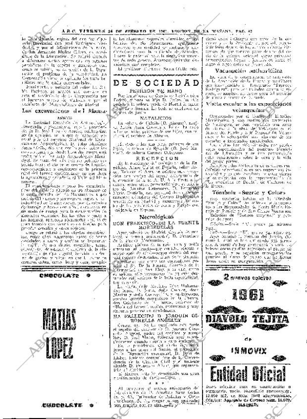 ABC MADRID 24-02-1961 página 42