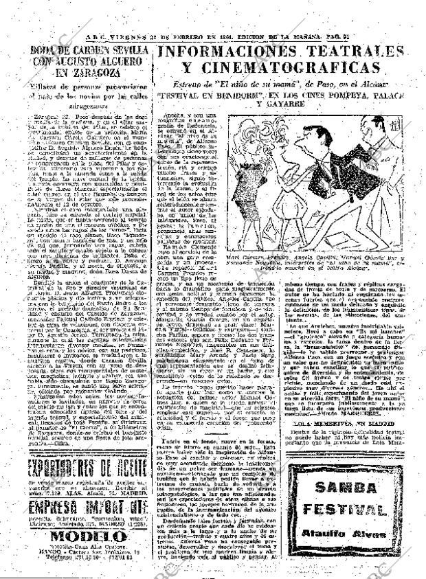 ABC MADRID 24-02-1961 página 51