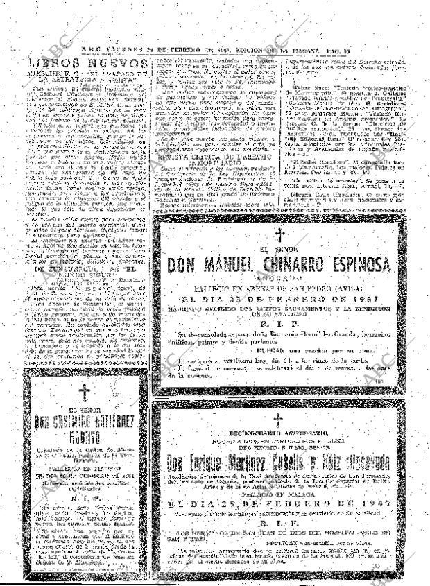 ABC MADRID 24-02-1961 página 55
