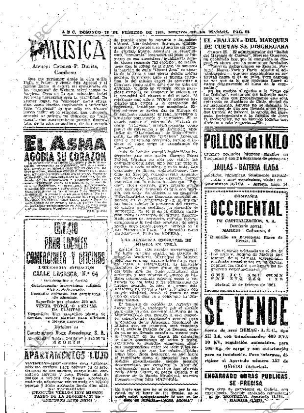 ABC MADRID 26-02-1961 página 92