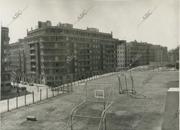 Estadio deportivo de Vallehermoso, en el barrio Chamberí, a los pocos años de su...