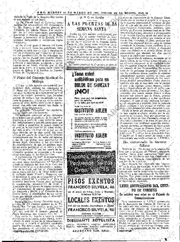 ABC MADRID 14-03-1961 página 61