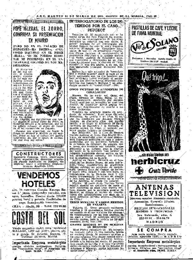 ABC MADRID 14-03-1961 página 62