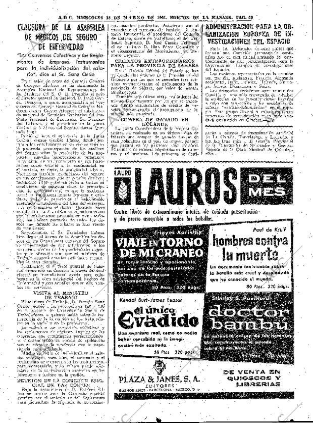 ABC MADRID 15-03-1961 página 59