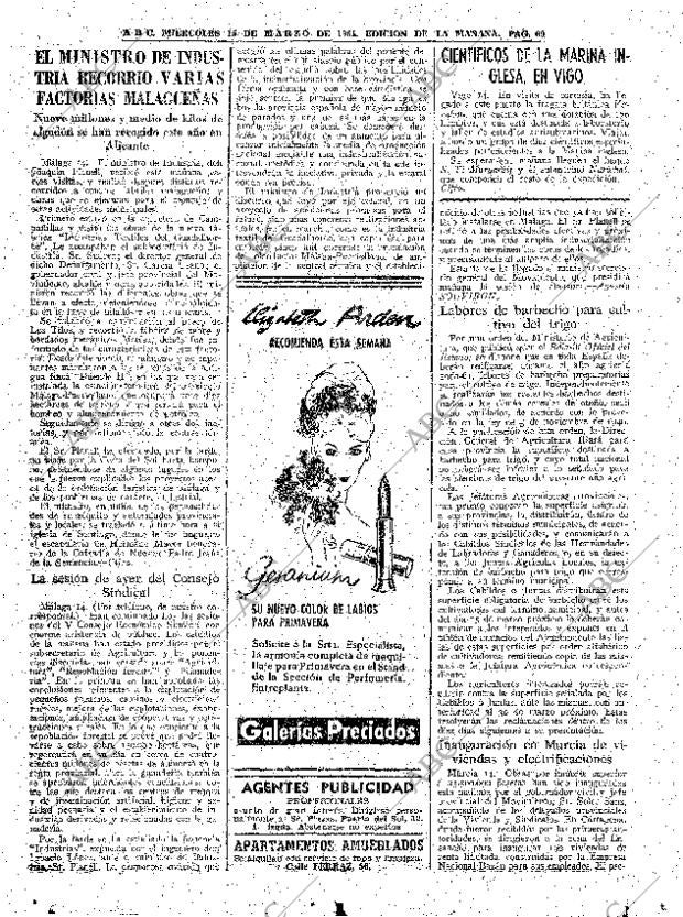 ABC MADRID 15-03-1961 página 69