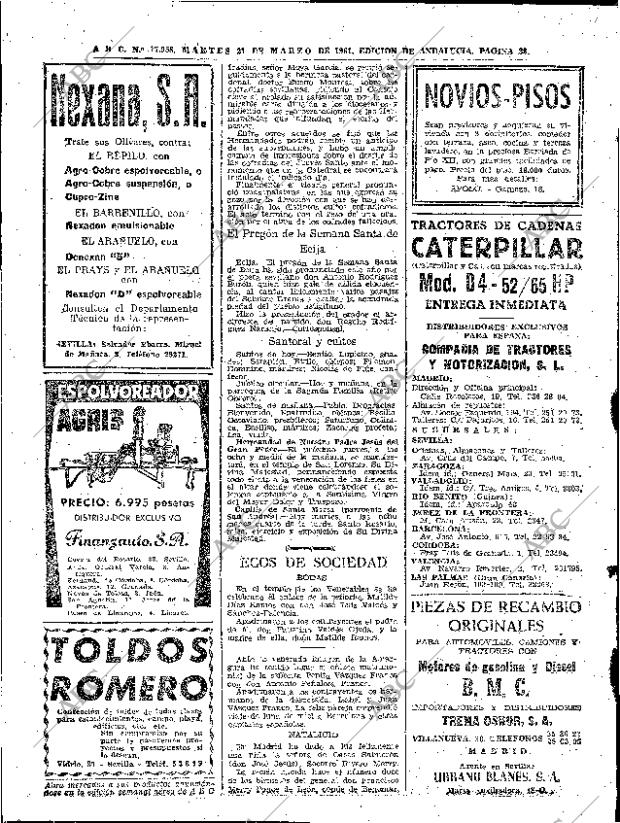 ABC SEVILLA 21-03-1961 página 38