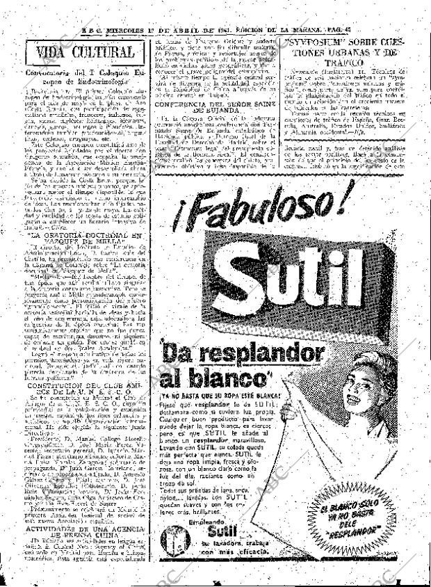 ABC MADRID 12-04-1961 página 45