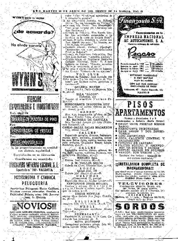 ABC MADRID 18-04-1961 página 62