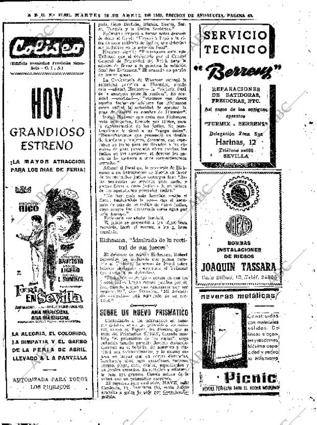 ABC SEVILLA 18-04-1961 página 38