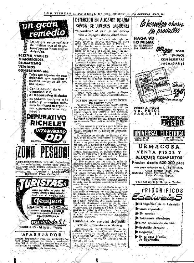 ABC MADRID 21-04-1961 página 64