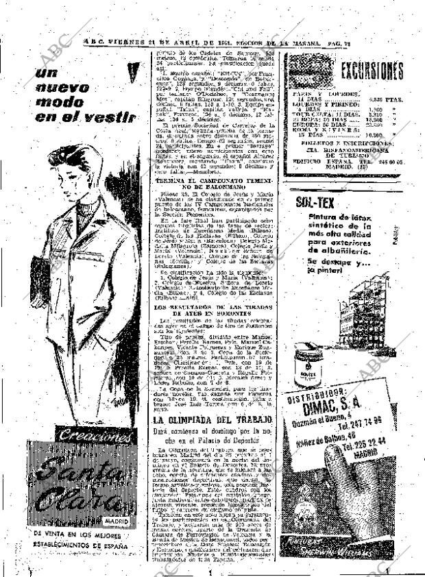 ABC MADRID 21-04-1961 página 72