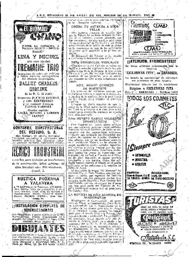 ABC MADRID 26-04-1961 página 40