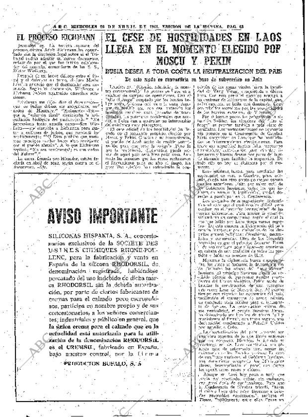 ABC MADRID 26-04-1961 página 43