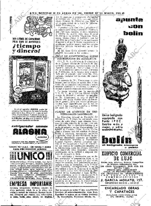 ABC MADRID 26-04-1961 página 48