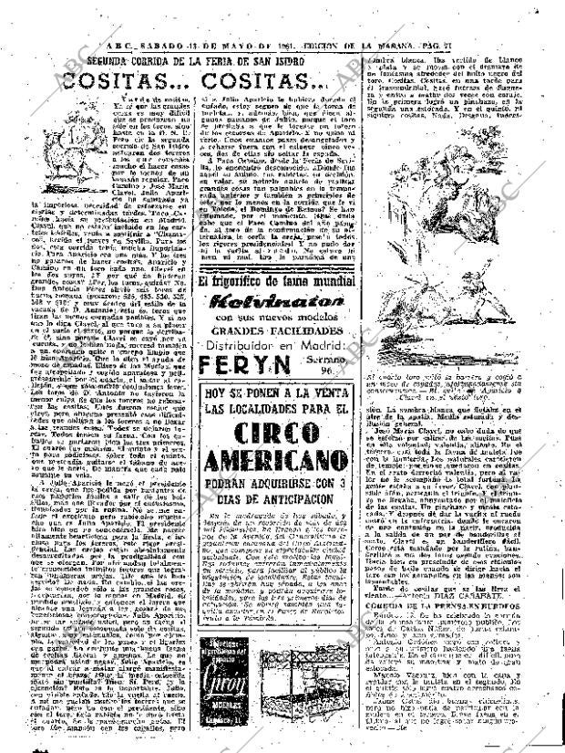 ABC MADRID 13-05-1961 página 71