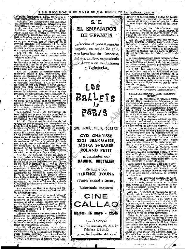 ABC MADRID 14-05-1961 página 92
