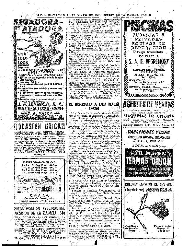 ABC MADRID 14-05-1961 página 94
