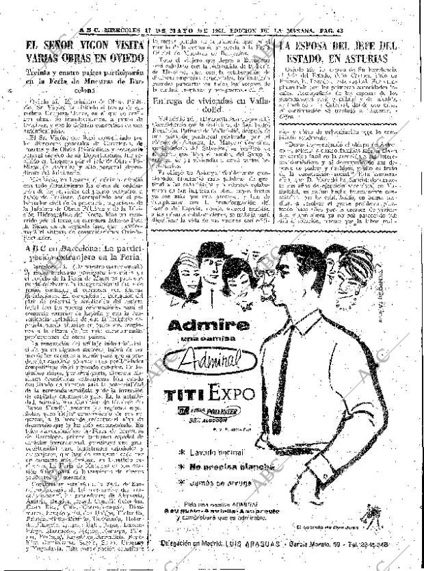 ABC MADRID 17-05-1961 página 43