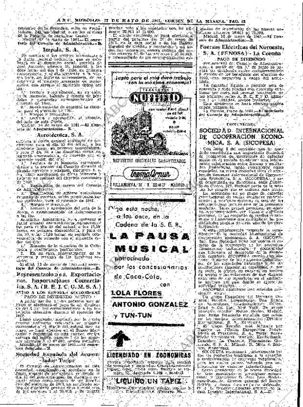 ABC MADRID 17-05-1961 página 53