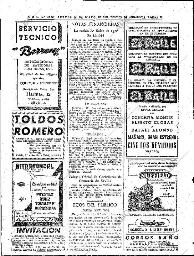 ABC SEVILLA 18-05-1961 página 44