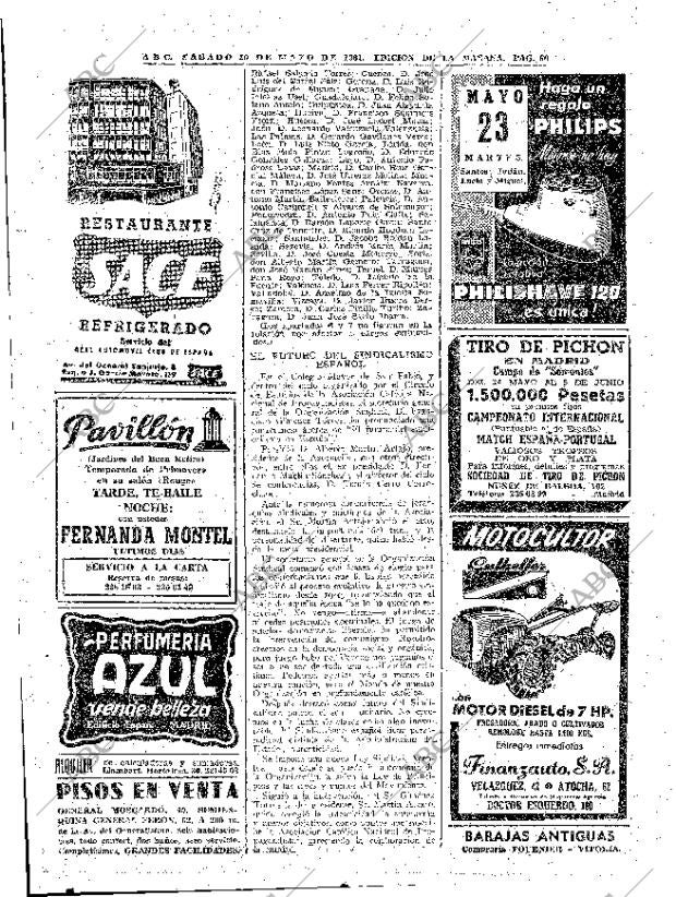 ABC MADRID 20-05-1961 página 60