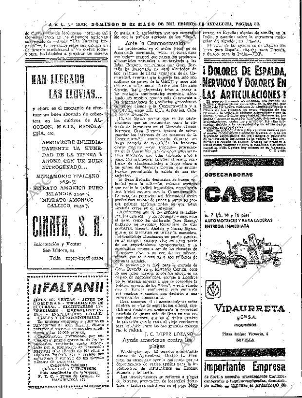 ABC SEVILLA 28-05-1961 página 62