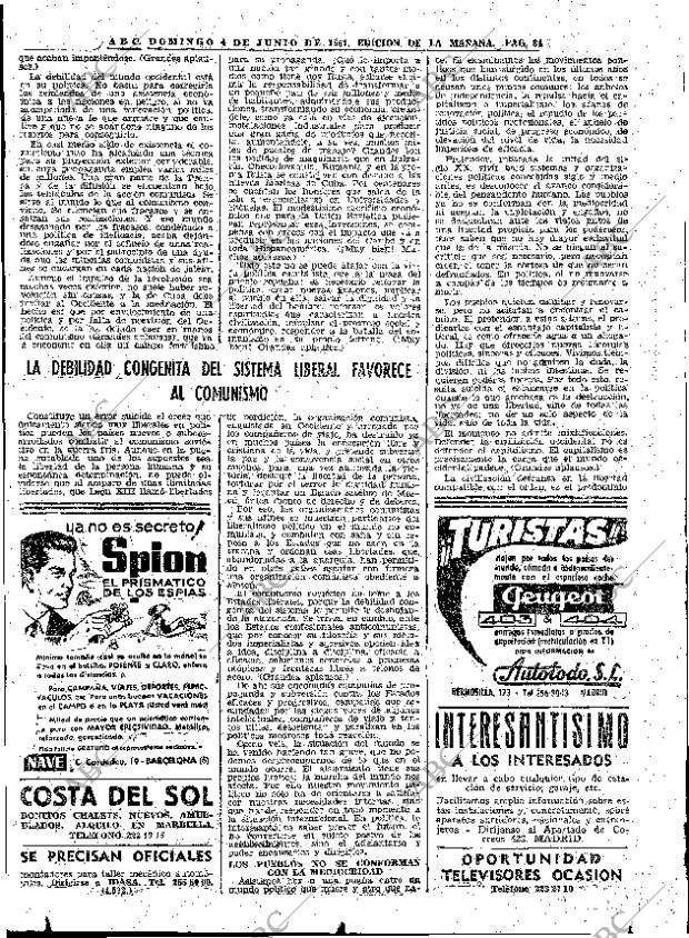 ABC MADRID 04-06-1961 página 84